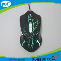 Factory Wholesale Cheap wired 6D optical gaming mouse with 2400DPI and 7 color led backlight