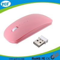 Top Ultra-Slim Mini USB 2.4G Wreless Optical Mouse For Notebook Laptop Computer PC pink