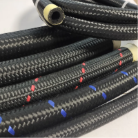 oil fuel line hose 4an 6an 8an 8 an black nylon braided rubber hose with red specks