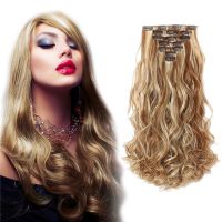 P8/613# natural looking 20" Curly Full Head Hair Extensions