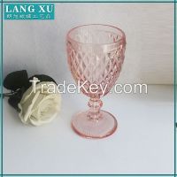 thick stem heavy wholesale colored pink water goblets