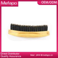 Wooden Oval Round Boar Bristle Beard Brush
