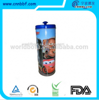 Customized design tin straws dispensers with PVC windows
