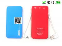 New 2014 Polymer Slim Power Banks 5000mah Built-in Cable