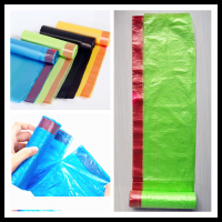 PE drawstring garbage bags on roll or in flat bags