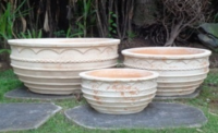 Terracotta planter pots in Vietnam