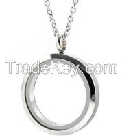 316l Stainless Steel Silver Necklace Charm Necklace with Crystal