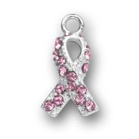 Pink Breast Cancer Ribbon Charm    