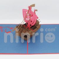 Viking ship 3d pop-up card