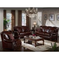 A Set Of Sofa Black Brown Pure Coffee Color Elegant Noble style comfortable feeling