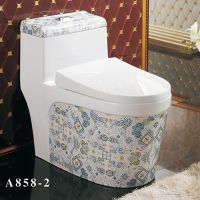 Toilets Hot Sell Saving Water Flowers Patterns Ceramics WC Cheap Factory Price Source Building Material:chinahomeb2b.com