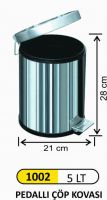 5 LT STAINLESS STEEL PEDAL BIN