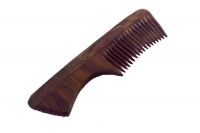 Wooden Comb (Rose - Handle) 7"