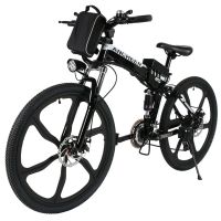 ANCHEER Folding Electric Mountain Bike with 26 Inch Wheel, Removable Lithium-Ion Battery (36V 250W), Premium Full Suspension and Shimano Gear