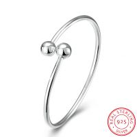 Fashion Round 925 Sterling Silver Women Simple Bangle Designs