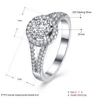 Low Moq S925 Sterling Siver Round Zirconia Stone Women's Jewelry Diamond Wedding Rings