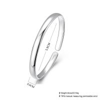 Wholesale Simple Design 925 Sterling Silver Women's Cuff Charm Bangle