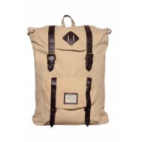 Heavy Canvas Mens' Backpack (Beige / Brown)