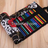 skull pencil bag roll