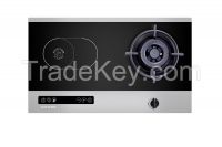 Aotin Black Glass Gas + Electric Cooktop with Fish Plate RoHS Certific