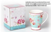 Floral Pattern Luxury Bone China Mug 330ml  Gift