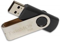 TwinMOS X2 Premium USB 2.0 Mobile Disk - 8GB, Silver/Black