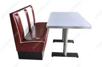 Class Retro American 1950s diner table and booth furniture set, retro restaurant dining 50s table and booth set