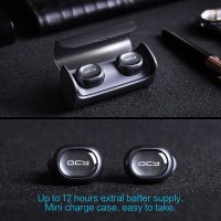 Wireless Earbud, QCY Q29 Mini Dual V4.1 Bluetooth Headphones with Charging Case 12 Hours Stereo Music Time Built Mic for IPhone 7 Plus, Samsung, HTC, Motorola and Most Android Smartphone (Space Gray)
