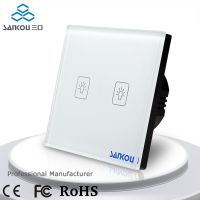 2017 Manufacturer EU Standard Touch Switch Two Gang One Way 110V240V White Glass Switch Plate Electrical Light Wall Switch for Smart Home System1