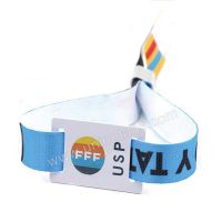 Disposable rfid festival fabricwoven wristband with NTAG213 for