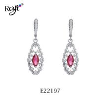 925 silver wedding earring with ruby stone