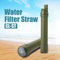 Outdoor Survival Portable Water Filter Straw BPA Free with Compass & Mirror