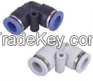 China supplier pneumatic plastic push in PUL union elbow air connector
