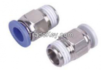 China supplier PC straight plastic threaded hose tube male connector p
