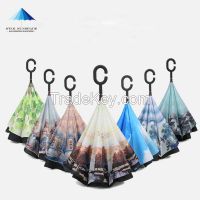 double layer reverse upside down inverted umbrella