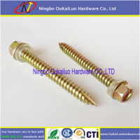 Yellow Passivated Hex Head with Rubber Washer Type 17 Roofing Screws 