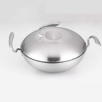Stainless Steel Wok With Handle Technique Cookware Well Equipped Kitchen Cookware