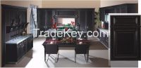 classical black kitchen solid wood luxury cabinets home furniture