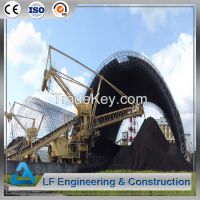 Steel Barrel Coal Storage Space Frame Roof  Structure