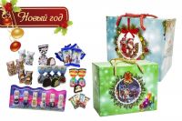 New Year`s sweets gift box