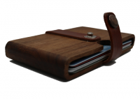 Slim Front Pocket Wood Wallet with Leather Band