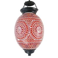 Red Mosaic Ceiling Lamp