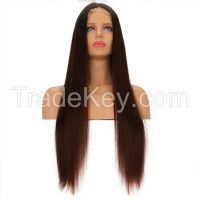 best selling long straight brown hair human wigs for black women