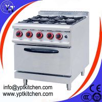 Hot Sale 4 Burner Cooking Range Commercial Gas Kitchen Stove With Oven for Hotel Restaurant