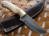 Custom Handmade Damascus Steel Knife- Exotic Bone Handle
