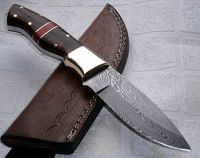 Custom Handmade Damascus Steel Bushcraft Knife - Stunning Easy Grip Handle