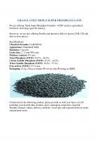 Granulated Triple Super Phosphate Gtsp