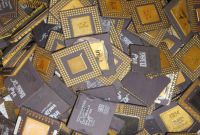 Intel Pentium Pro Ceramic CPU Processor Scrap with Gold Pins