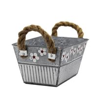 Galvanized iron flower pot for gardening