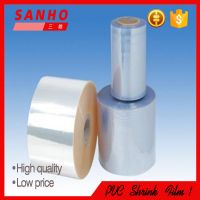 Manufacturer customized width Clear/Blue soft pvc heat shrink roll film in a roll